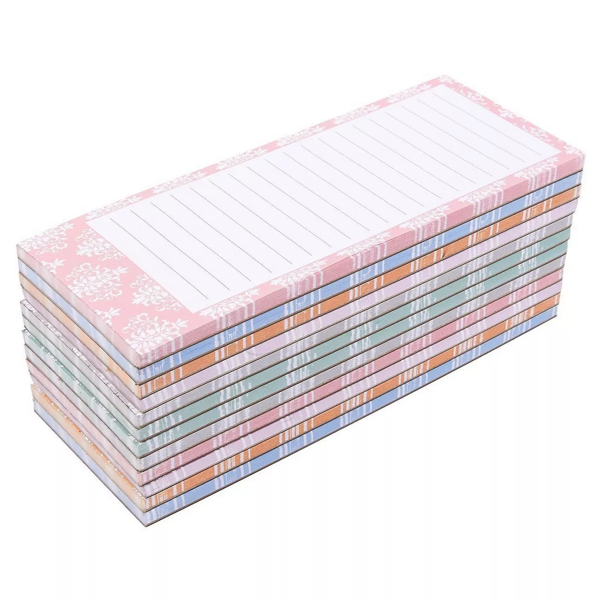 Juvale 12-Pack Magnetic Note Pads,Grocery & Shopping Notepad, To-do List, Memo, House Chores, 6 Colors, 60-Sheet per Pad, 3.5" x 9"