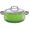 WMF Fresh Colors Lemon Green Low Casserole Pan With Lid, 4.5 Quart