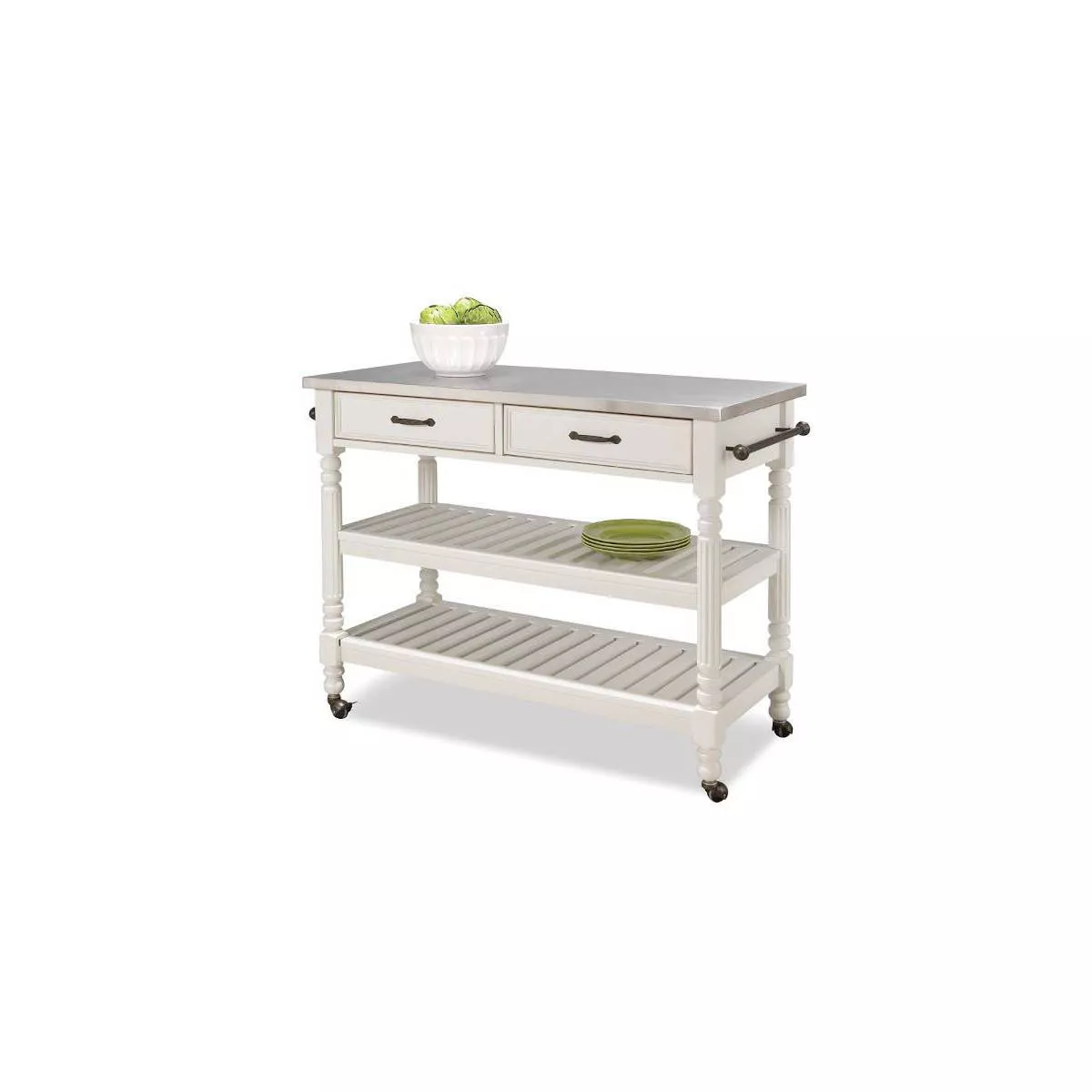 Savannah Kitchen Cart Wood/White - Home Styles