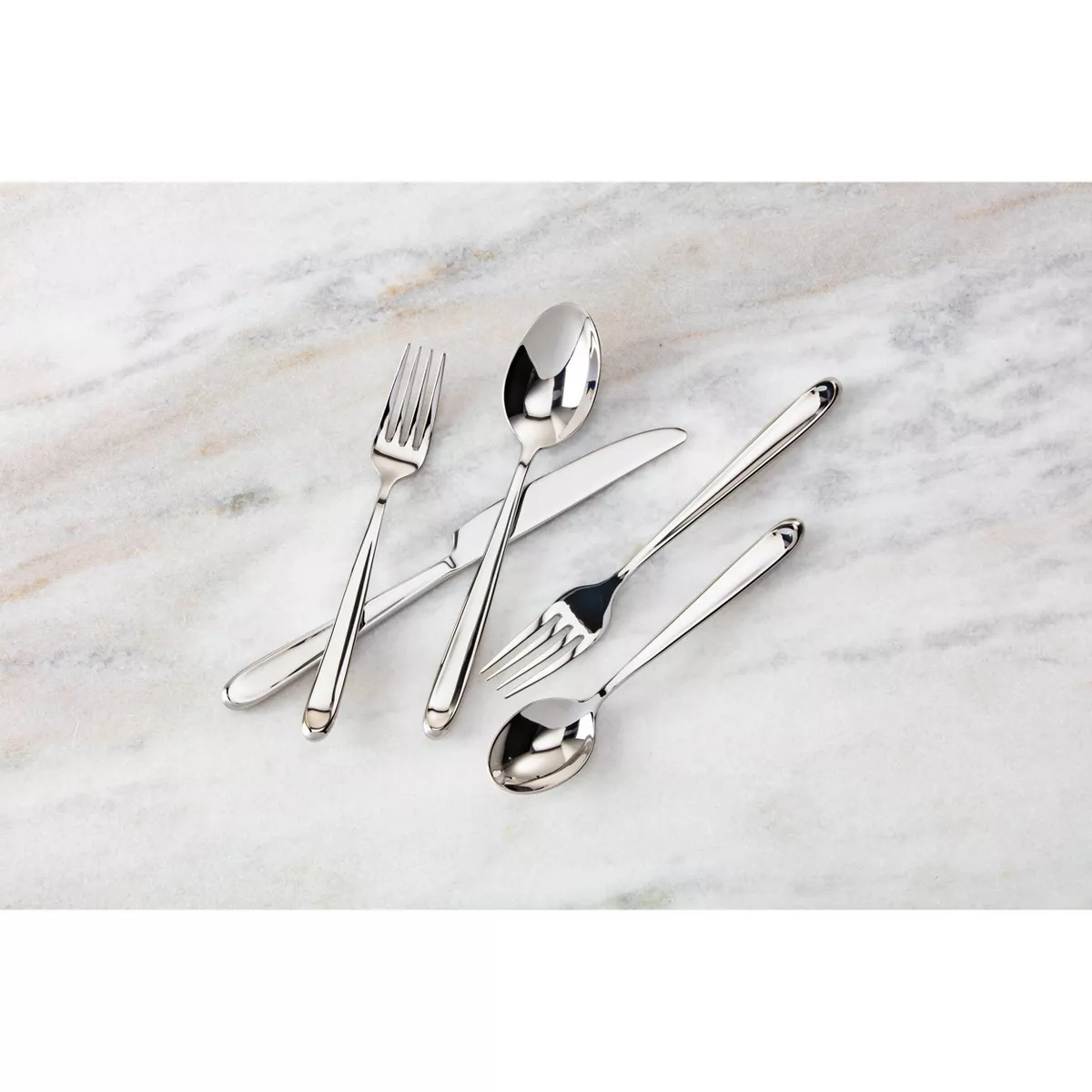 20pc Stainless Steel Scoop Silverware Set - Fortessa Tableware Solutions