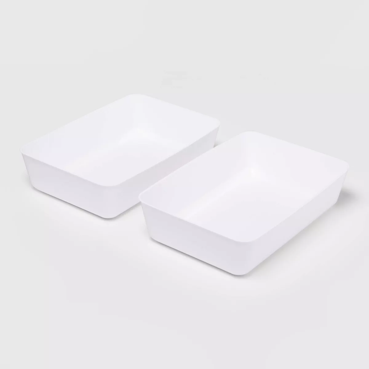2pk Large Storage Trays White - Room Essentials™