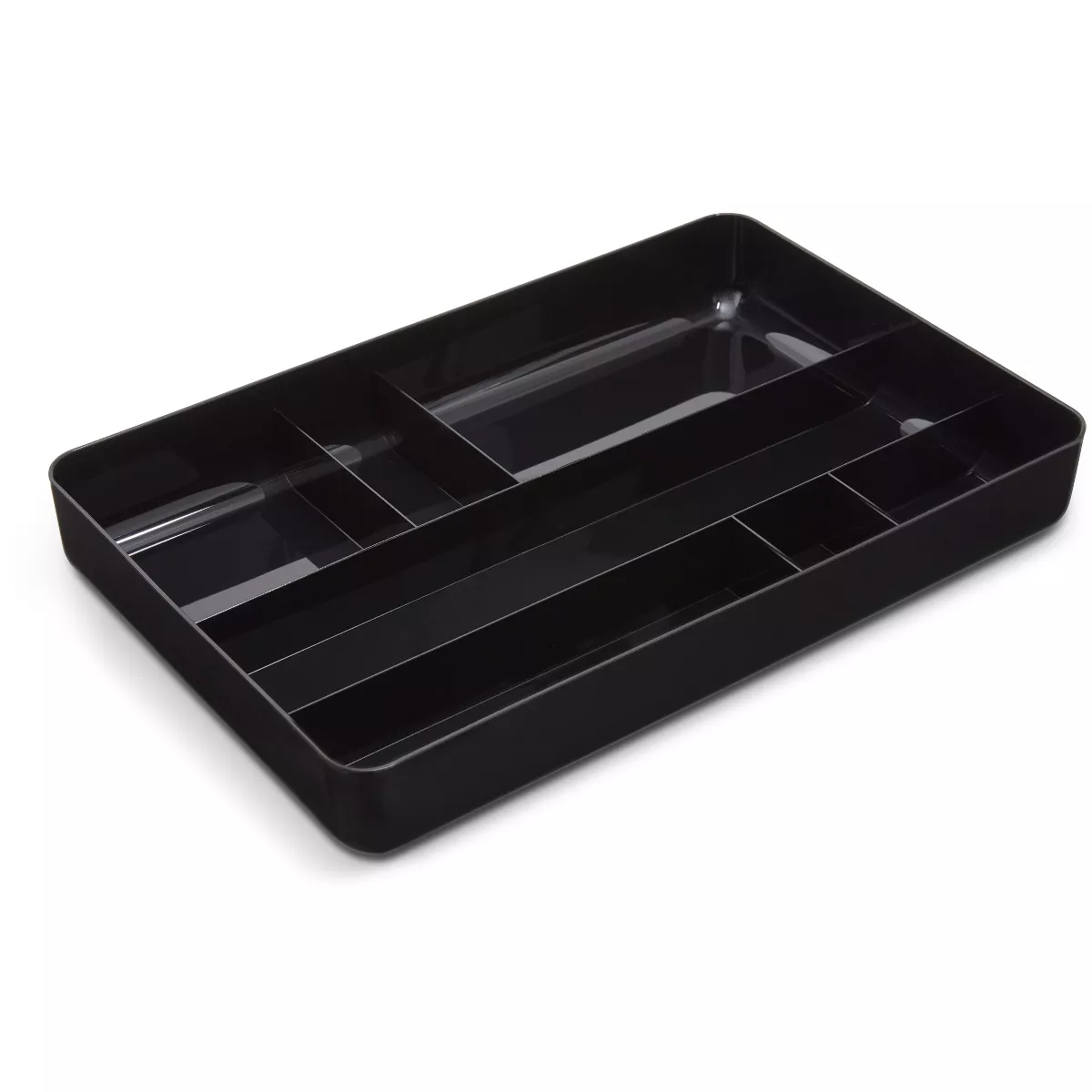 TRU RED 7-Compartment Plastic Drawer Organizer, Blk TR55351