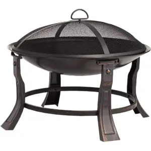 John Timberland Black Iron Outdoor Fire Pit Round 24