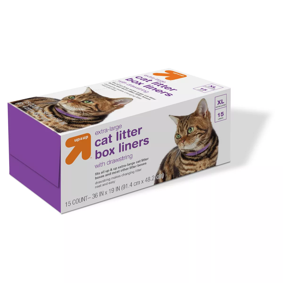 Cat Litter Box Drawstring Liners - XL - 1.18mil - up & up™