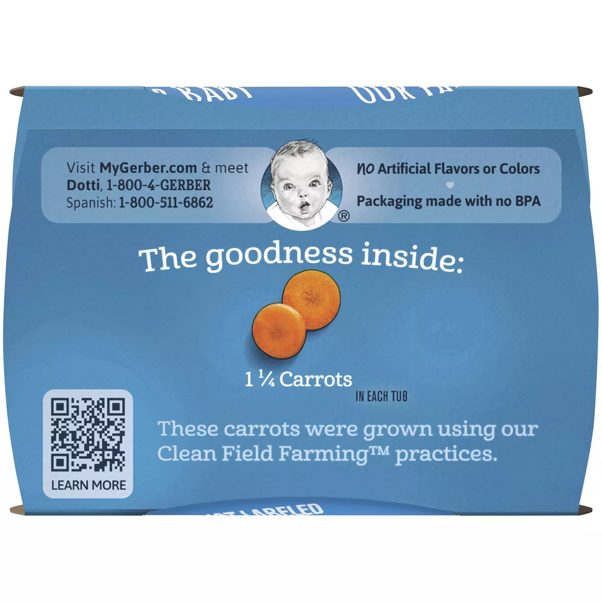Gerber Sitter 2nd Foods Carrot Baby Meals Tubs - 2ct/4oz Each