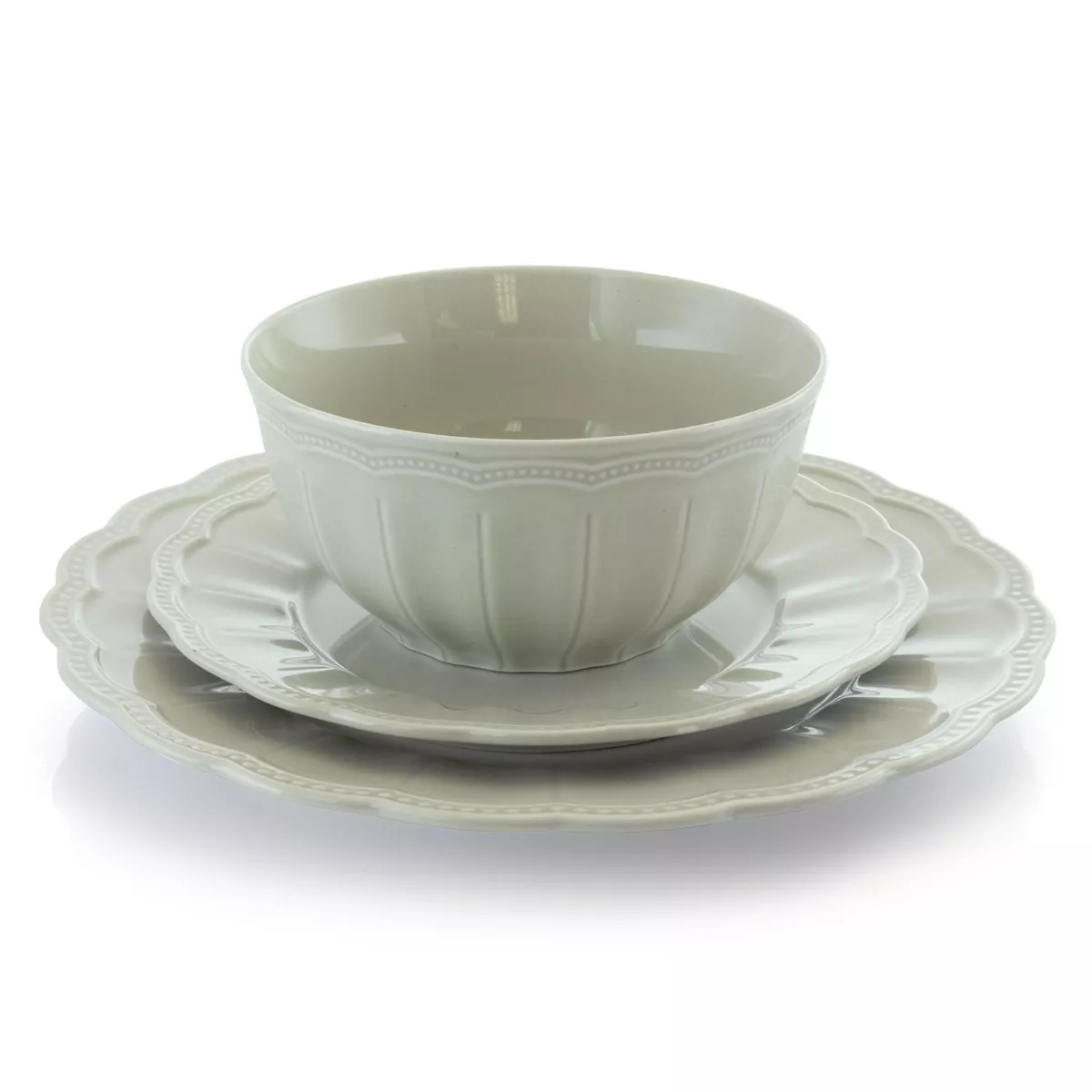 Gibson Ultra 12 Piece Fine Ceramic Dinnerware Set in Mint