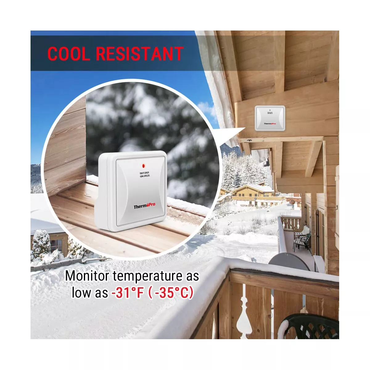 ThermoPro TP67 Weather Station Wireless Indoor Outdoor Thermometer Digital Hygrometer Barometer with Cold-Resistant and Waterproof Temperature Monitor