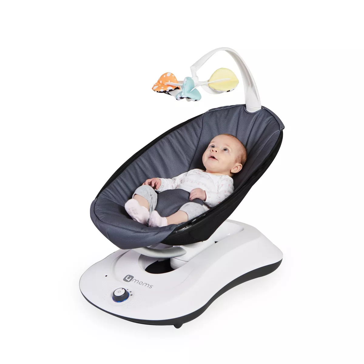 4moms rockaRoo infant seat | Compact Baby Swing | Dark Gray Cool Mesh