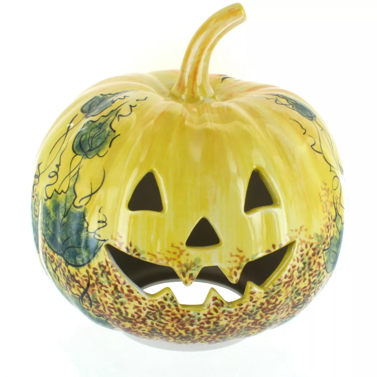 Blue Rose Polish Pottery Jack O'Lantern Large Pumpkin