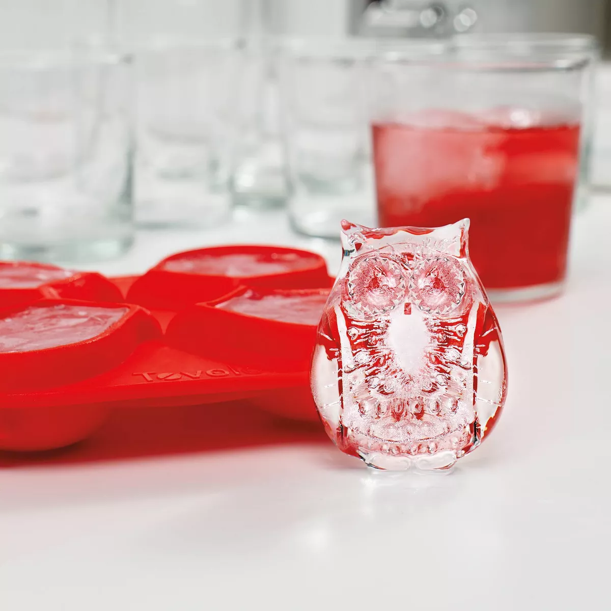 Tovolo Novelty Ice Molds - Owl Candy Apple Red