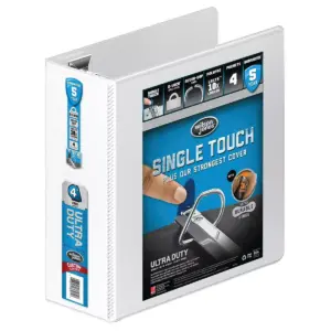 Wilson Jones Ultra Duty D-Ring View Binder w/Extra-Durable Hinge 4