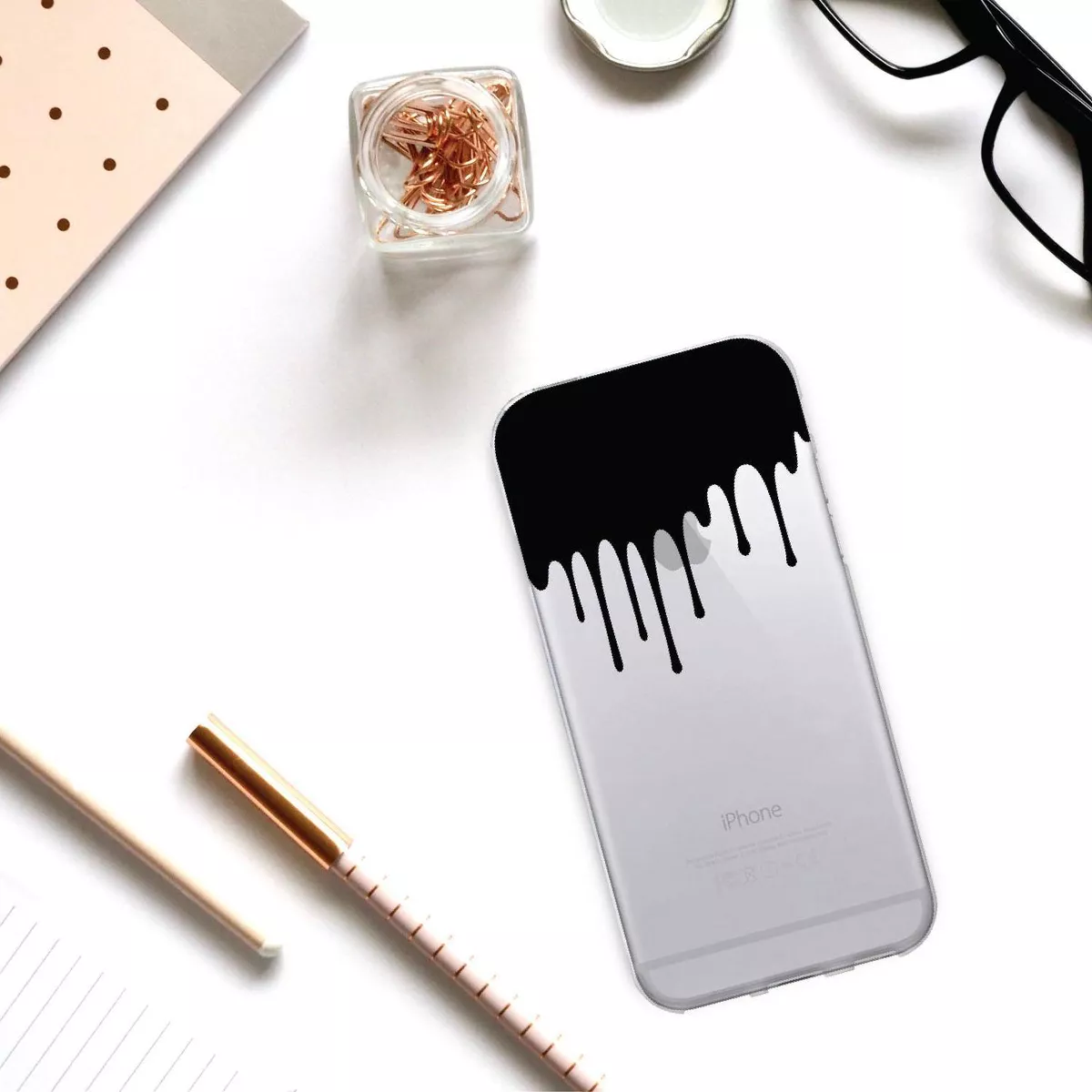 iPhone 6/6S Case - OTM Iconic Prints Clear - Black Drip