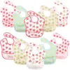 Hudson Baby Infant Girl Waterproof Polyester Bibs 10pk, Cute Fruit, Beginner