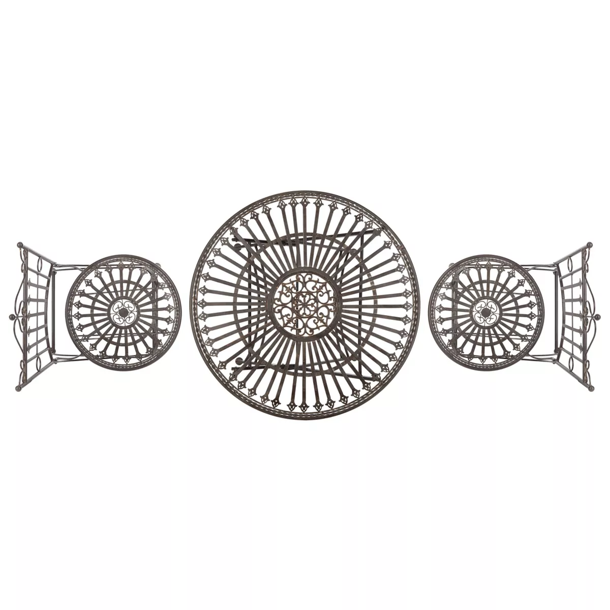 Belen 3pc Bistro Set - Black Rust - Safavieh