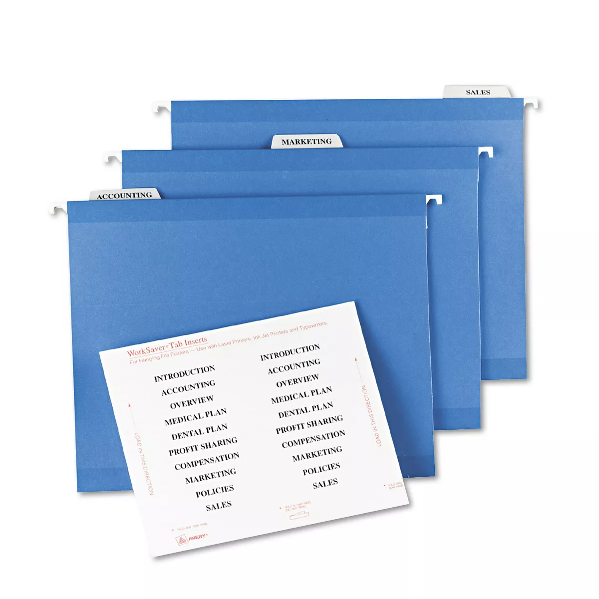 Avery Laser/Inkjet Hanging File Folder Inserts 1/3 Tab 3 1/2 White 100/Pack 11137