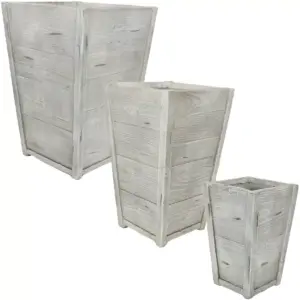 Sunnydaze Manor Indoor/Outdoor Fiber Clay Square Planter Flower Pots - 9.5