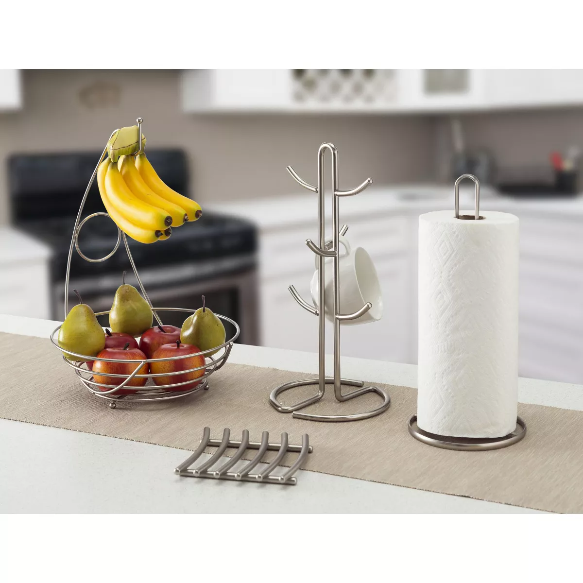 Home Basics Simplicity Collection Satin Nickel Mug Tree