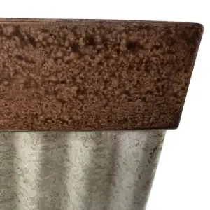 Southern Patio HDR-046851 16 Inch Square Rustic Resin Indoor Outdoor Garden Planter Urn Pot for Flowers, Herbs, and Flowers