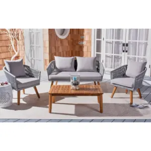 Velso 4pc Living Set - Gray/Natural - Safavieh