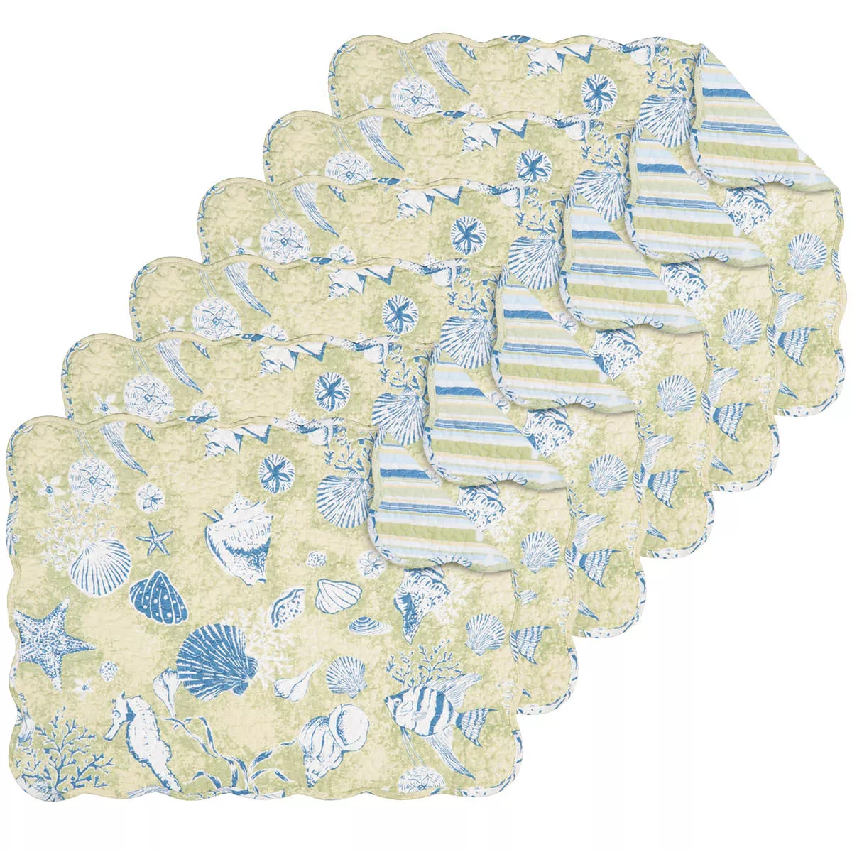 C&F Home Santorini Cotton Quilted Rectangular Reversible 13
