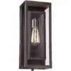 Possini Euro Design Modern Outdoor Wall Light Fixture Bronze Double Box 15 1/2" Clear Glass Exterior House Deck