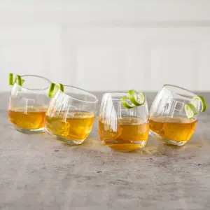 Cathy's Concepts Tipsy Whiskey Glasses 7oz - Set of 4