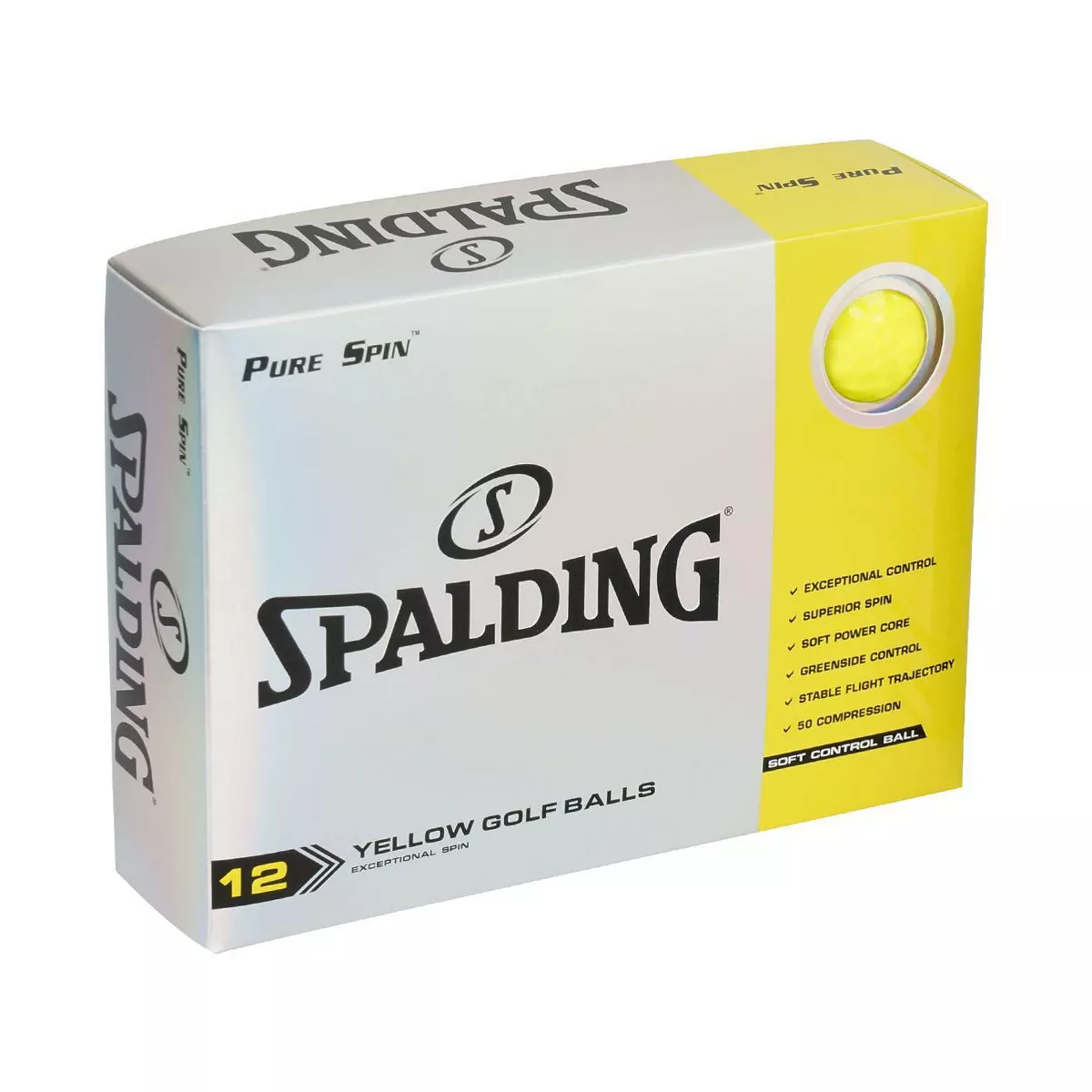 Spalding Pure Spin Golf Balls 24pc - Yellow
