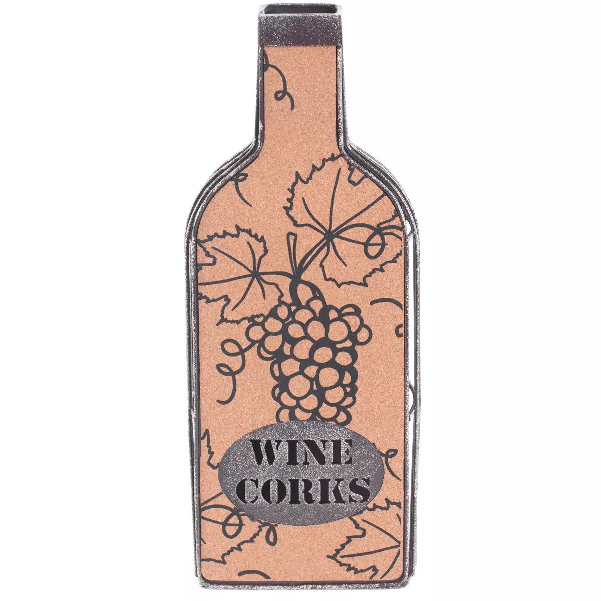 Vintiquewise Vintage Metal Bottle Shaped Wine Cork Holder