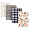 Hudson Baby Infant Boy Cotton Flannel Burp Cloths 4pk, Forest, One Size