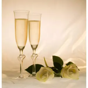 6.3oz 2pk Glass L'Amore Satin Heart Flute Drinkware Set - Stolzle Lausitz