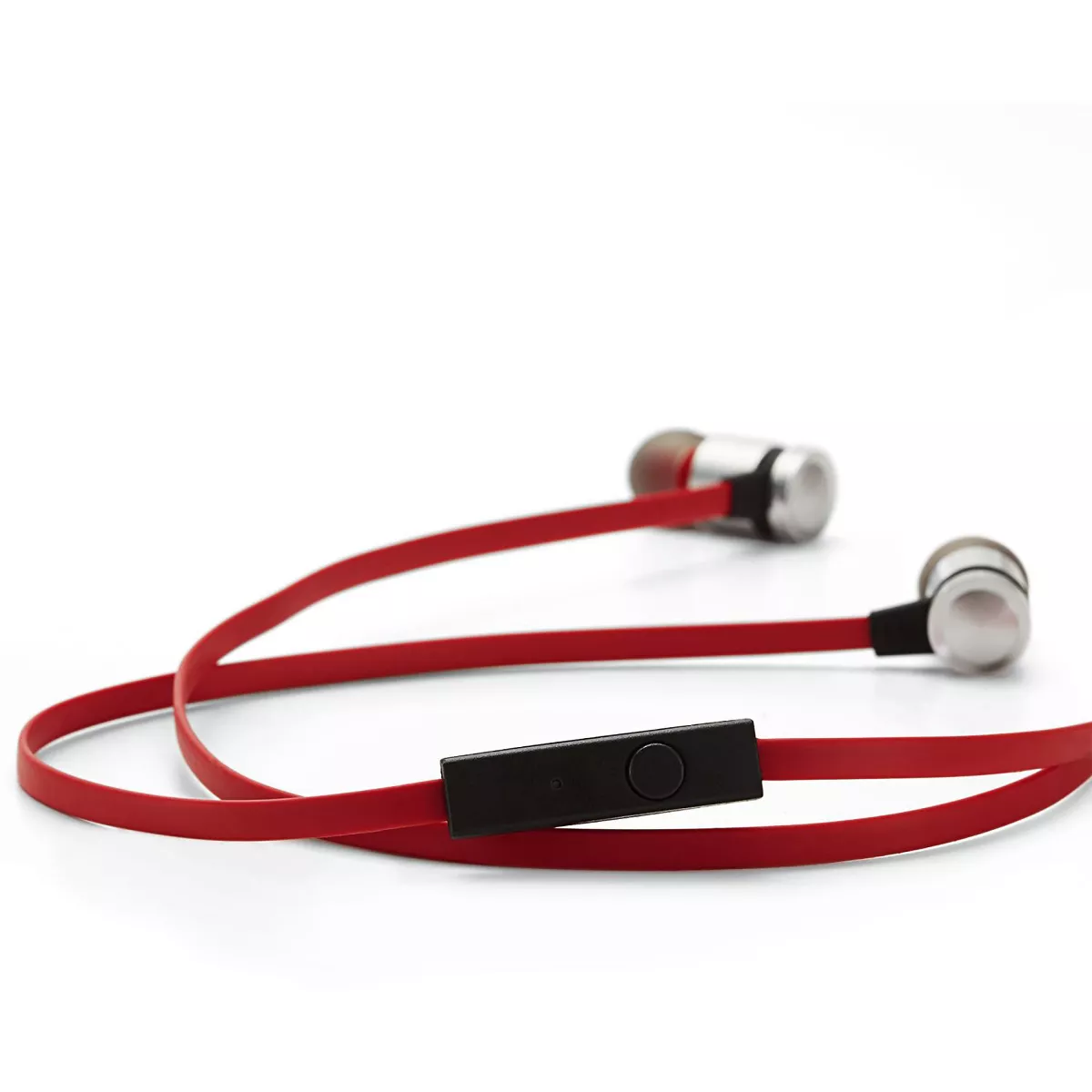Verbatim Listen / Talk Earphones - Stereo - Mini-phone - Wired - Earbud - Binaural - In-ear - Red, Silver