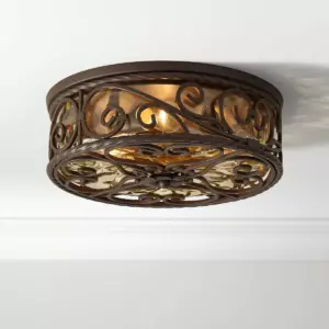 John Timberland Rustic Farmhouse Outdoor Ceiling Light Fixture Dark Walnut 15