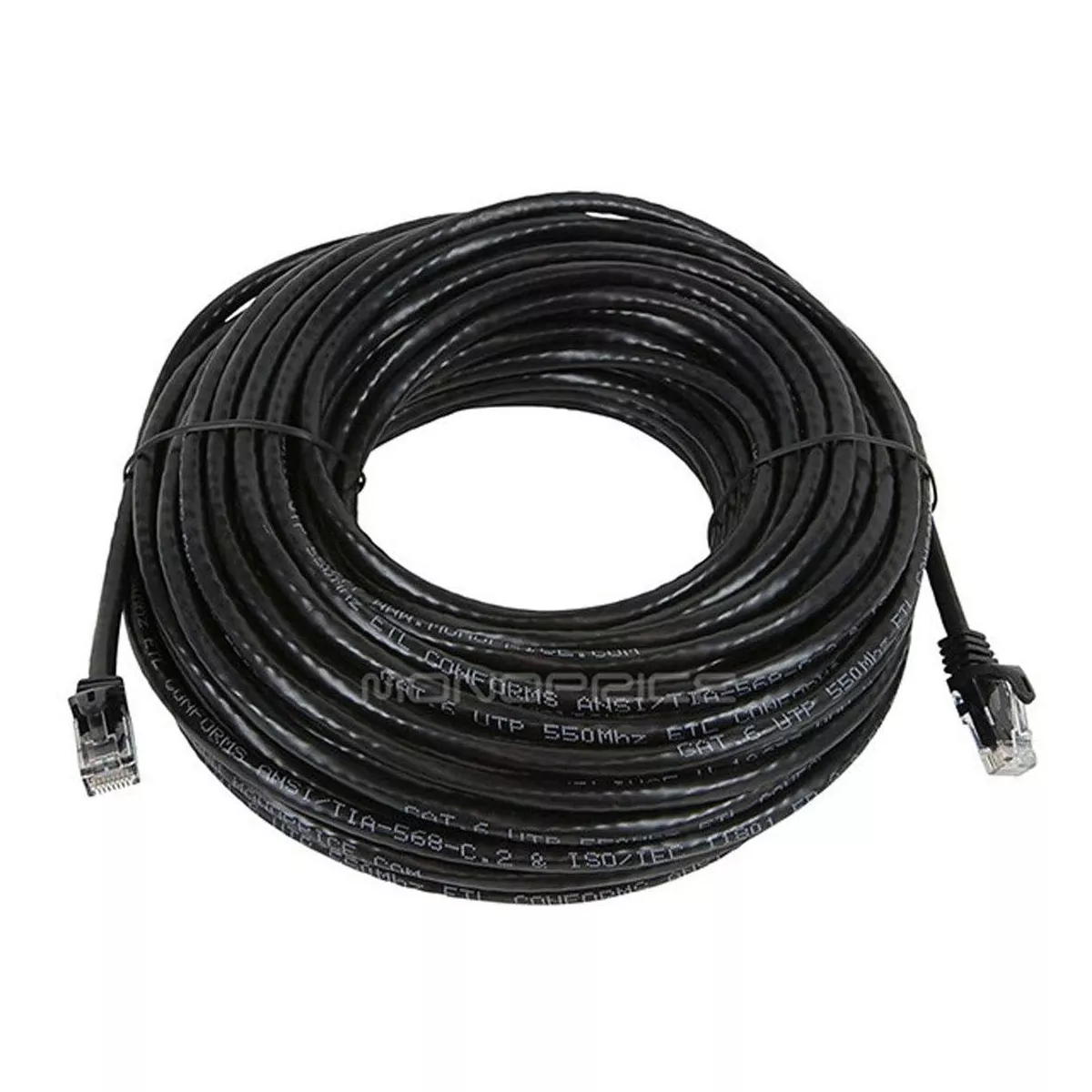 Monoprice Cat6 Ethernet Patch Cable - 75 Feet - Black | Network Internet Cord - RJ45, Stranded, 550Mhz, UTP, Pure Bare Copper Wire, 24AWG - Flexboot
