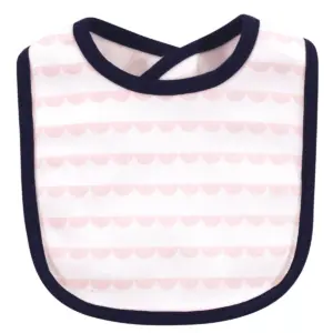 Hudson Baby Infant Girl Cotton Bib and Sock Set 5pk, Hip Bunny, One Size
