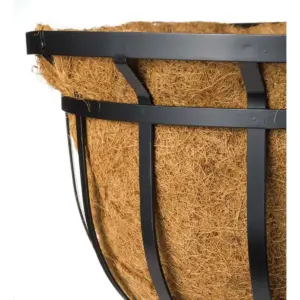 Plow & Hearth - Footed Steel Round Basket Planter with Natural Coir Liner