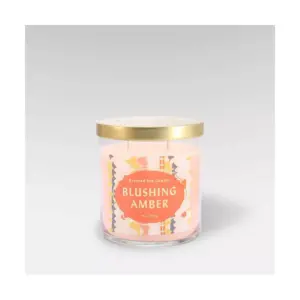 15.1oz Lidded Glass Jar 2-Wick Candle Blushing Amber - Opalhouse™