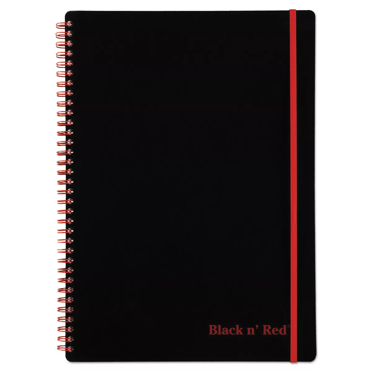 Black n' Red Twin Wire Poly Cover Notebook Legal Rule 11 3/4 x 8 1/4 70 Sheets E67008