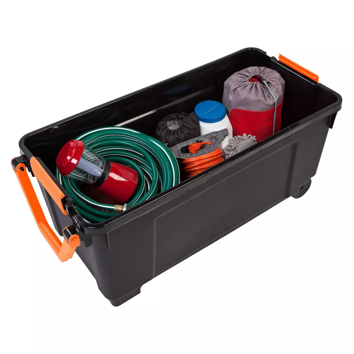 IRIS 2pk 169qt Store-It-All Rolling Storage Tote with Handle Black