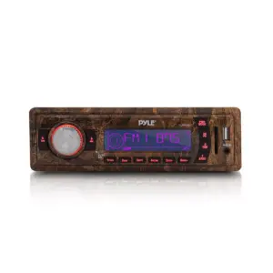 Pyle PLMRDK17 4 Inch In Dash LCD Display Multiple Input Stereo Radio Receiver for Cars, Boats, and Marine Watercraft Vehicles, Camo (4 Pack)
