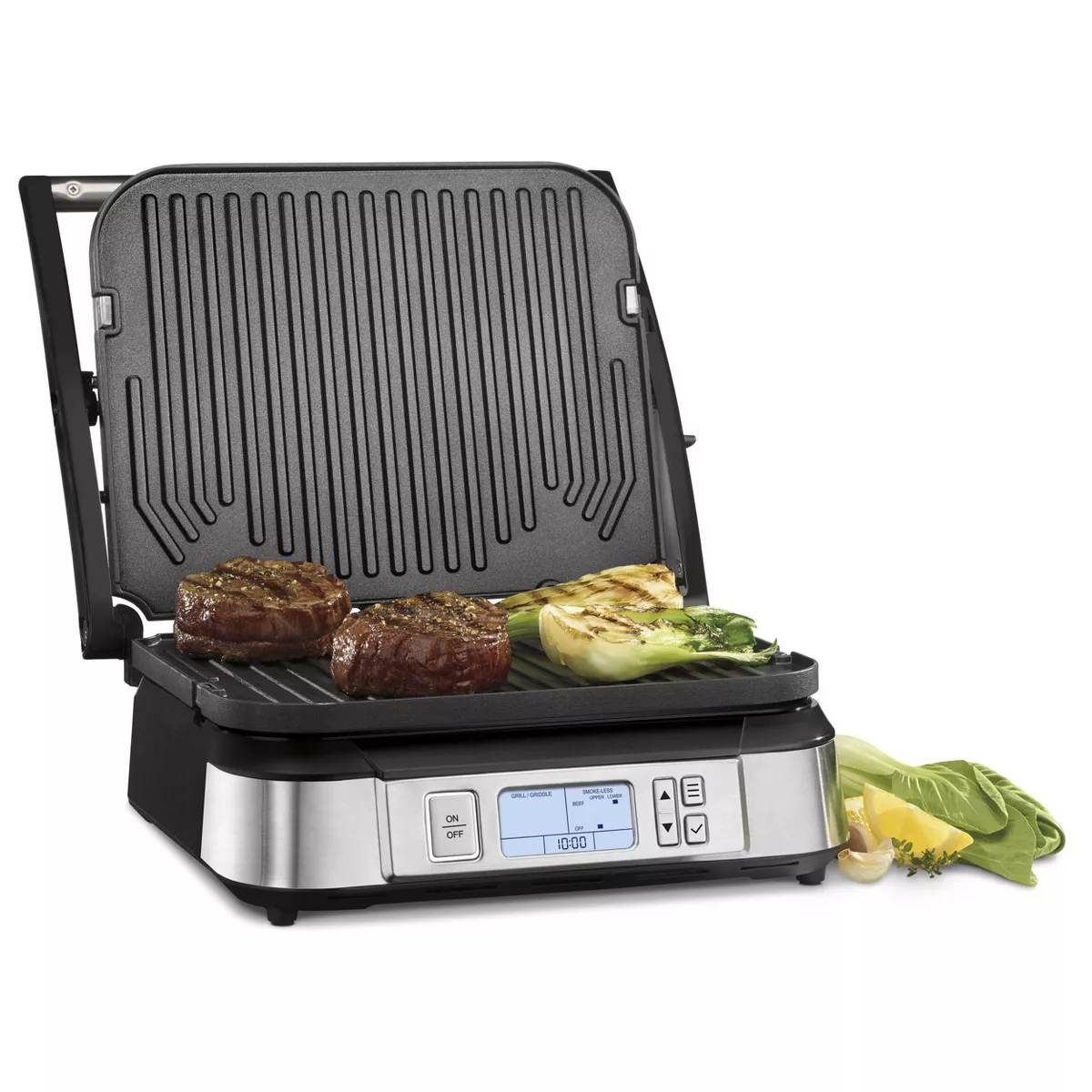 Cuisinart Contact Griddler with Smoke-less Mode - Brushed Stainless Steel - GR-6STG