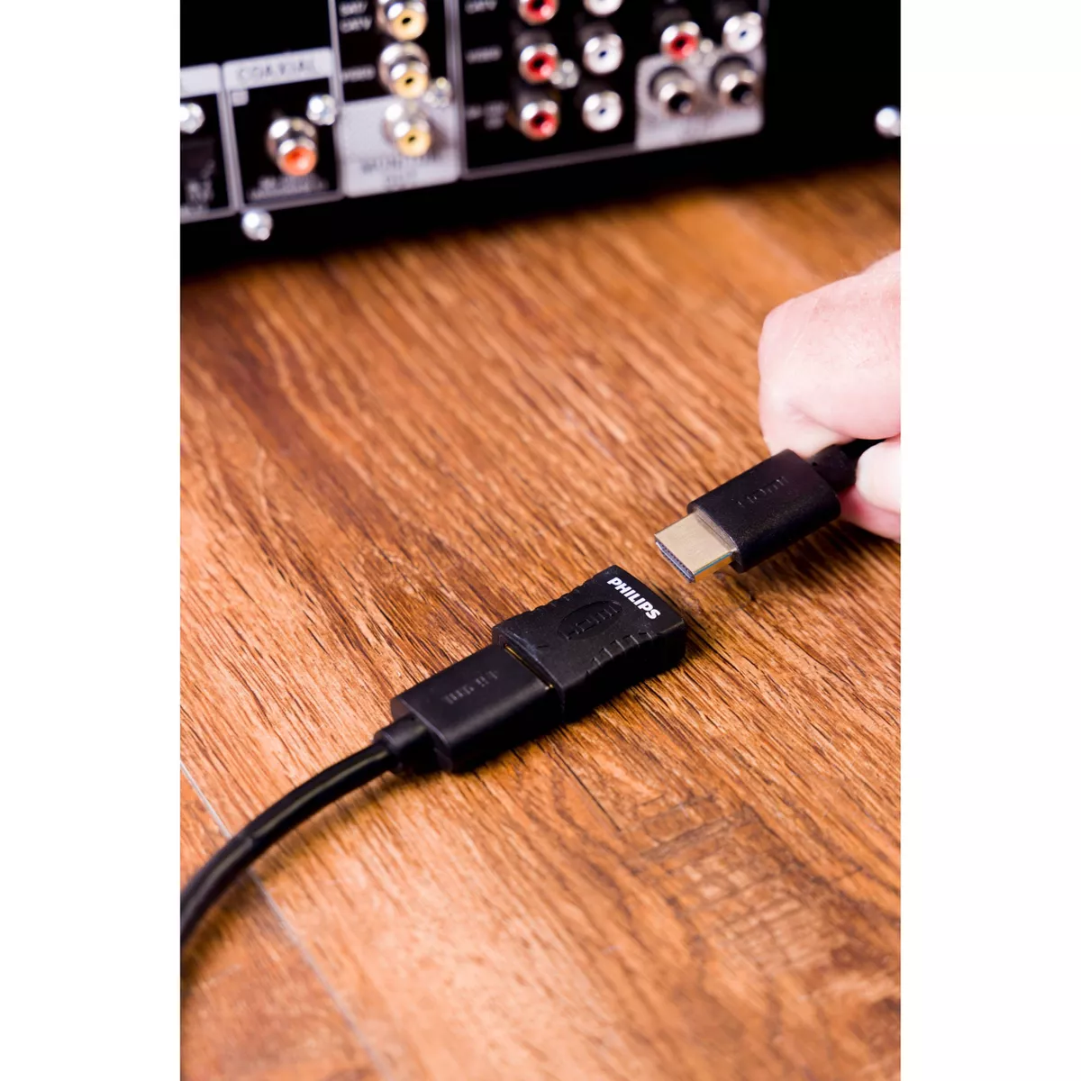 Philips HDMI Cable Extension Adapter, Full HD 1080P & 4K - Black