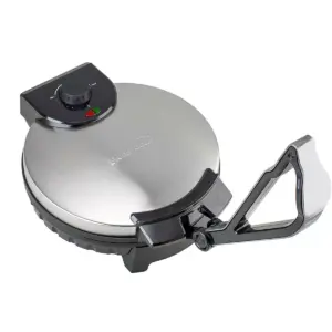 Brentwood TS-129 12 Inch Stainless Steel Non-Stick Electric Versatile Tortilla Presser Maker with Power Indicator Lights and Adjustable Heat Settings