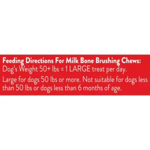 Milk-Bone Brushing Chews Daily Chicken Dental Dog Treats, Fresh Breath, Large 24.2oz/18 bones