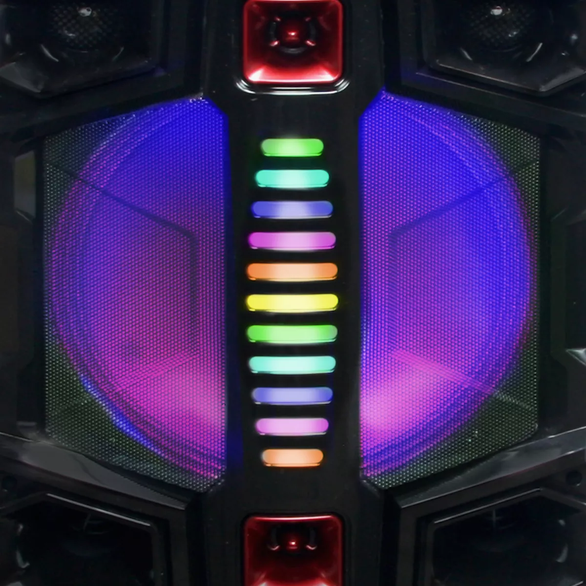 beFree Sound Dual 12 Inch Subwoofer Portable Bluetooth Party Speaker with LED Lights