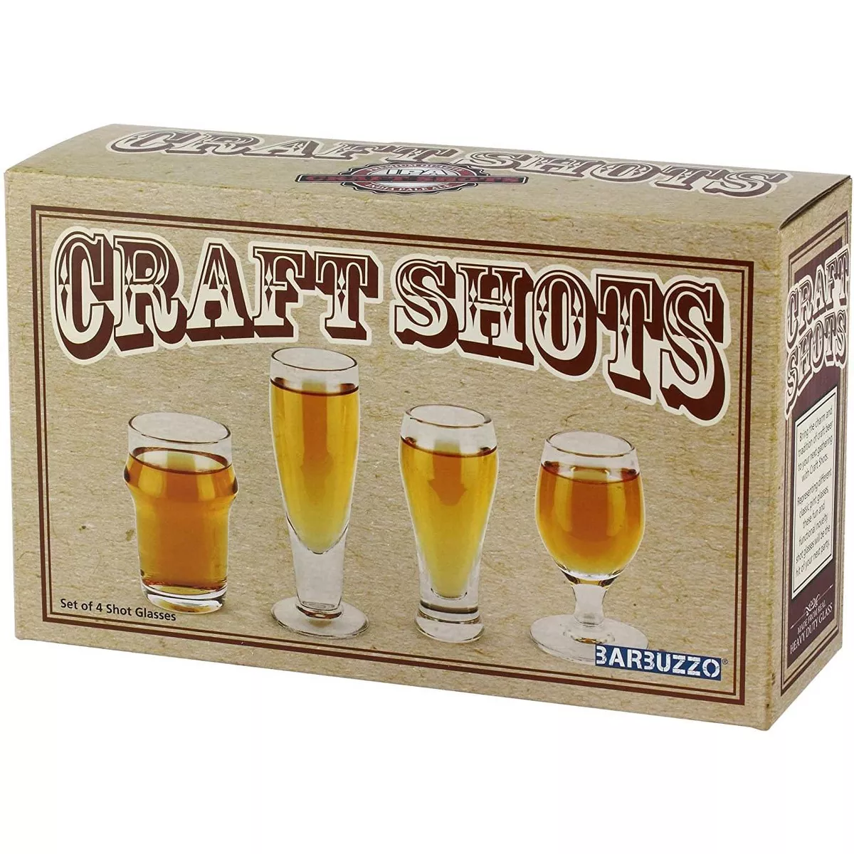 UT Brands Craft Shots 1.2 - 2.4oz Shot Glasses | Set of 4