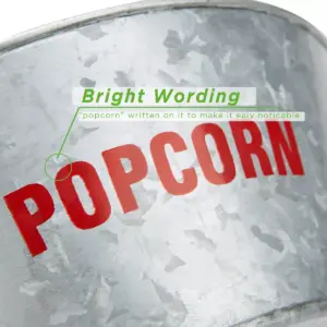 Mind Reader Galvanized Popcorn Bowl, Silver - 2 Pack