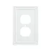 Franklin Brass Classic Beaded Single Duplex Wall Plate White