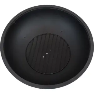 Sunnydaze Outdoor Portable Camping or Backyard Large Round Fire Pit Bowl with Spark Screen, Wood Grate, and Log Poker - 32