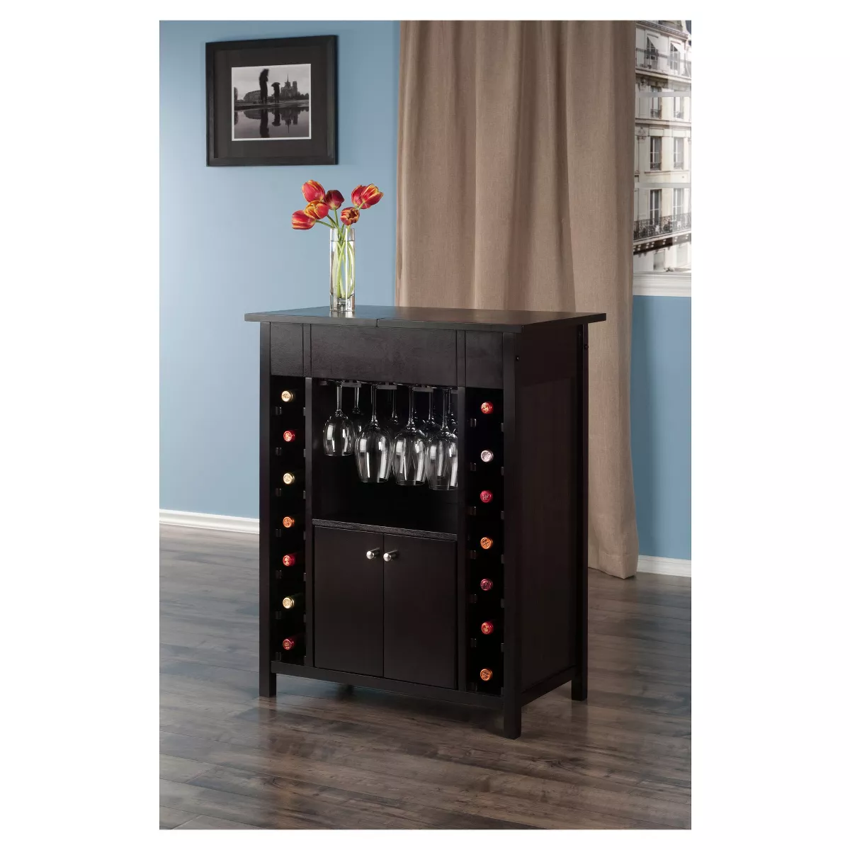 Yukon Wine Cabinet Wood/Espresso - Winsome