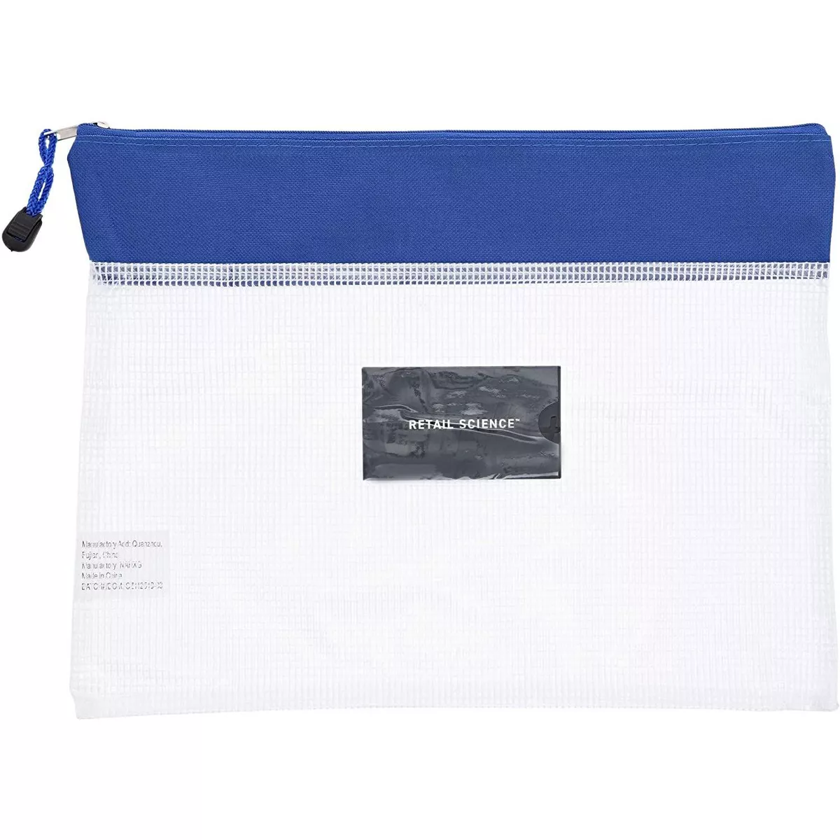 Juvale 5-Pack Plastic Blue Transparent Zipper Document File Storage Bags with Card Slot 13.25 x 10.25 in